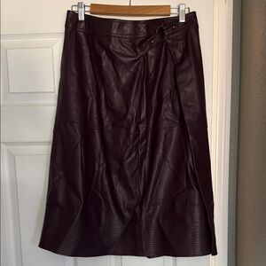 Burgundy faux Leather Skirt